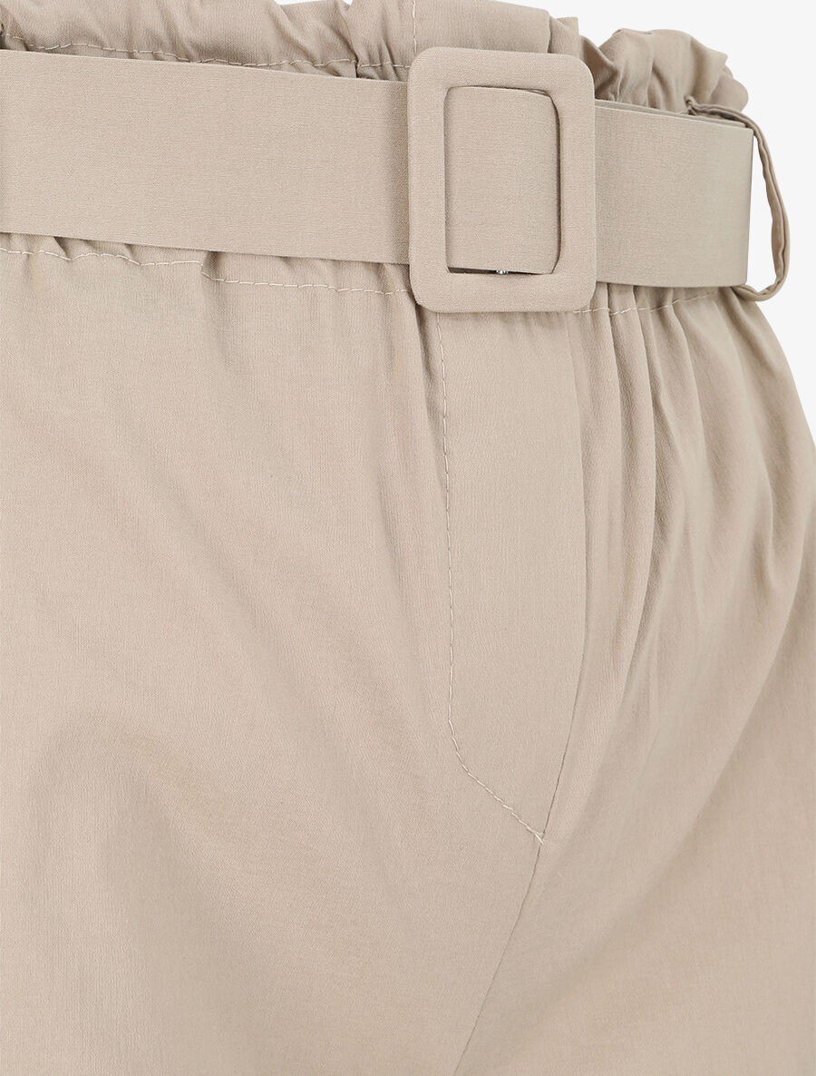 Short paperbag à revers - Beige - 3