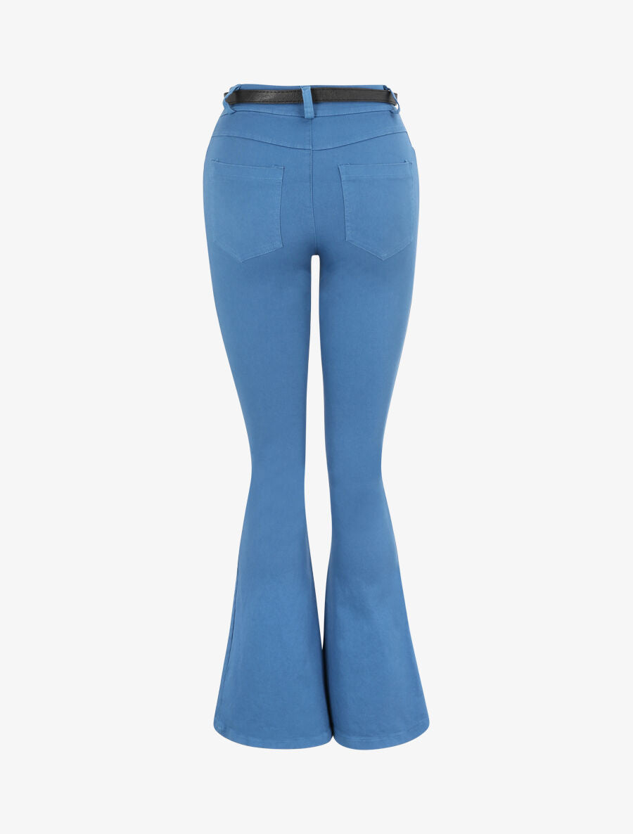 Jean flare uni - Bleu - 2
