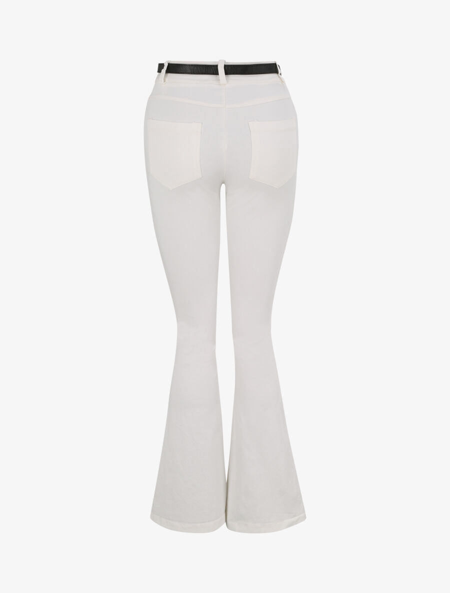Jean flare uni - Blanc - 2