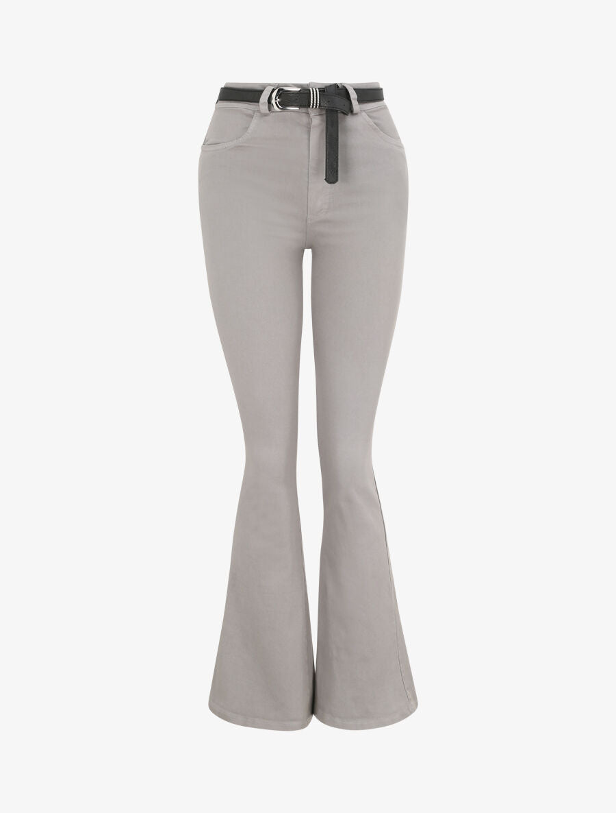 Jean flare uni - Gris - 1