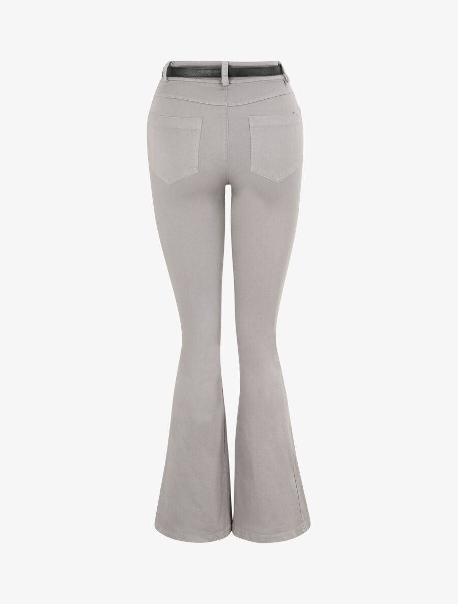 Jean flare uni - Gris - 2