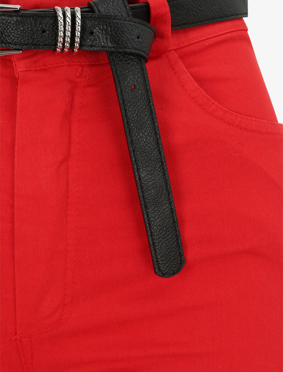 Jean flare uni - Rouge - 3
