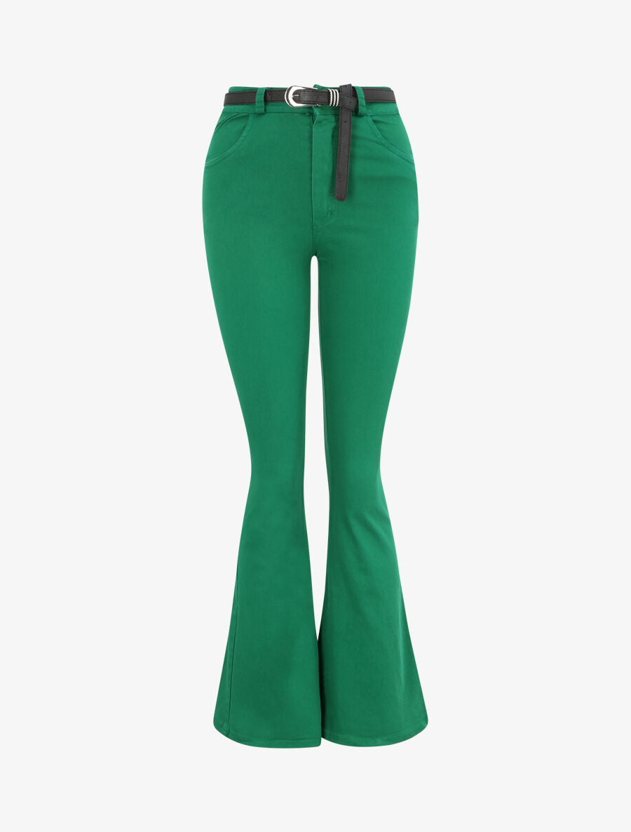Jean flare uni - Vert - 1