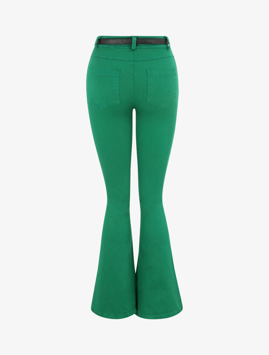 Jean flare uni - Vert - 2