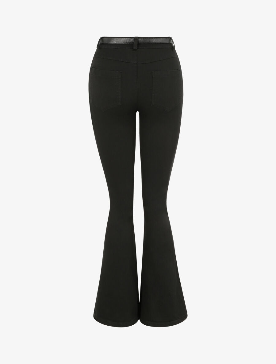 Jean flare uni - Noir - 2