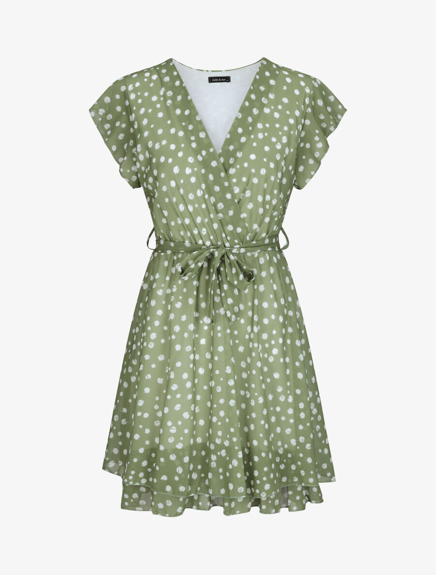 Robe en voile à imprimé moucheté - Vert - 5