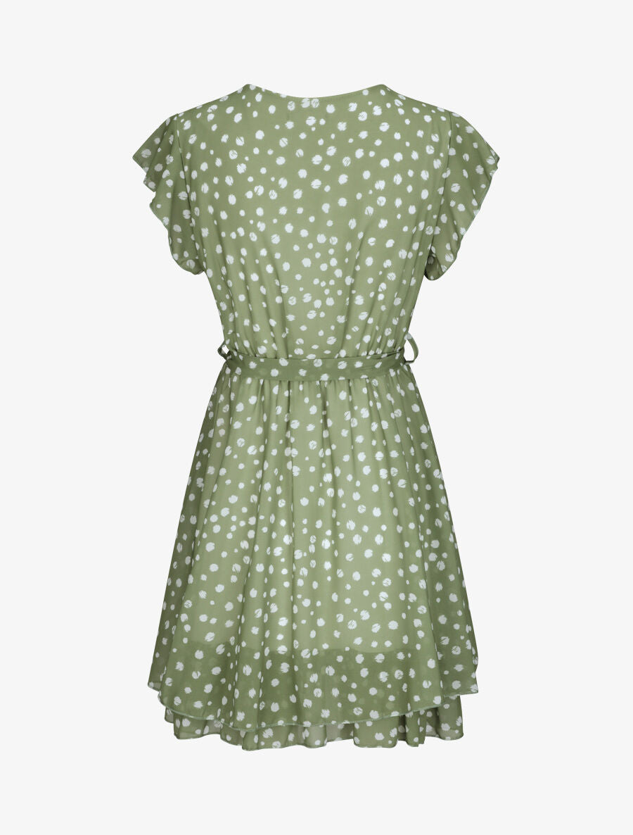 Robe en voile à imprimé moucheté - Vert - 2