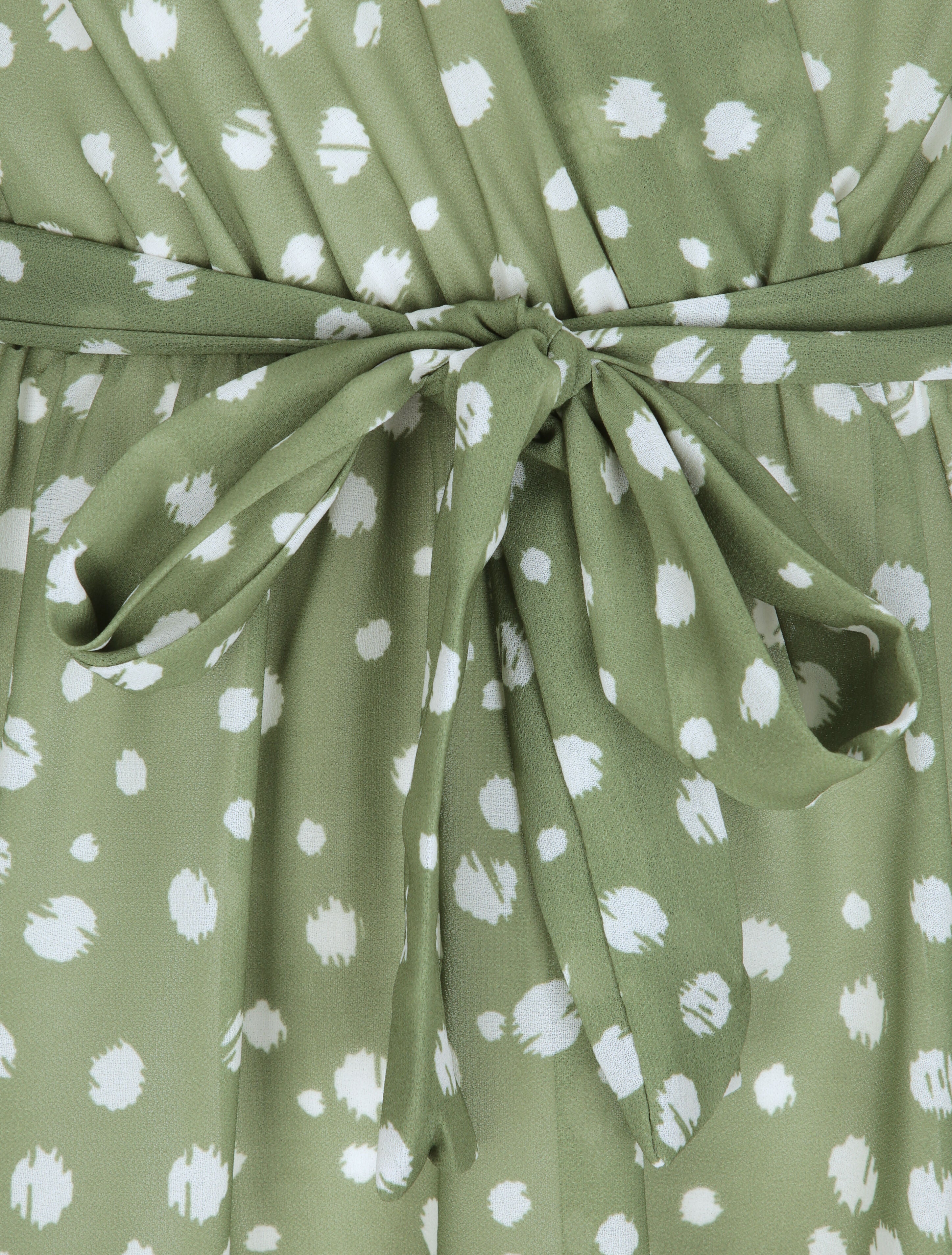 Robe en voile à imprimé moucheté - Vert - 3