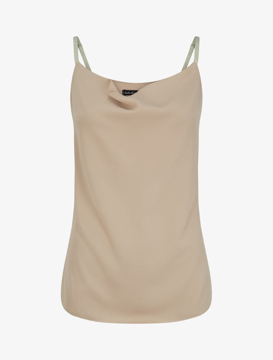 Caraco en voile à col bénitier - Beige - 1