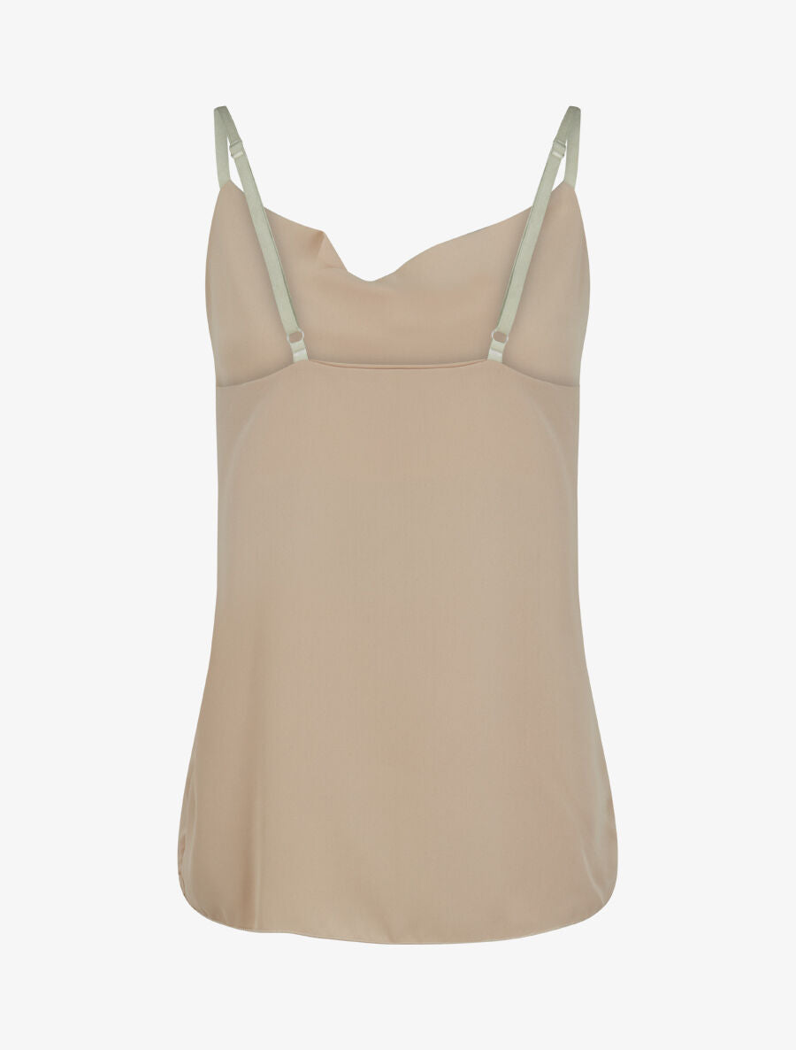 Caraco en voile à col bénitier - Beige - 2