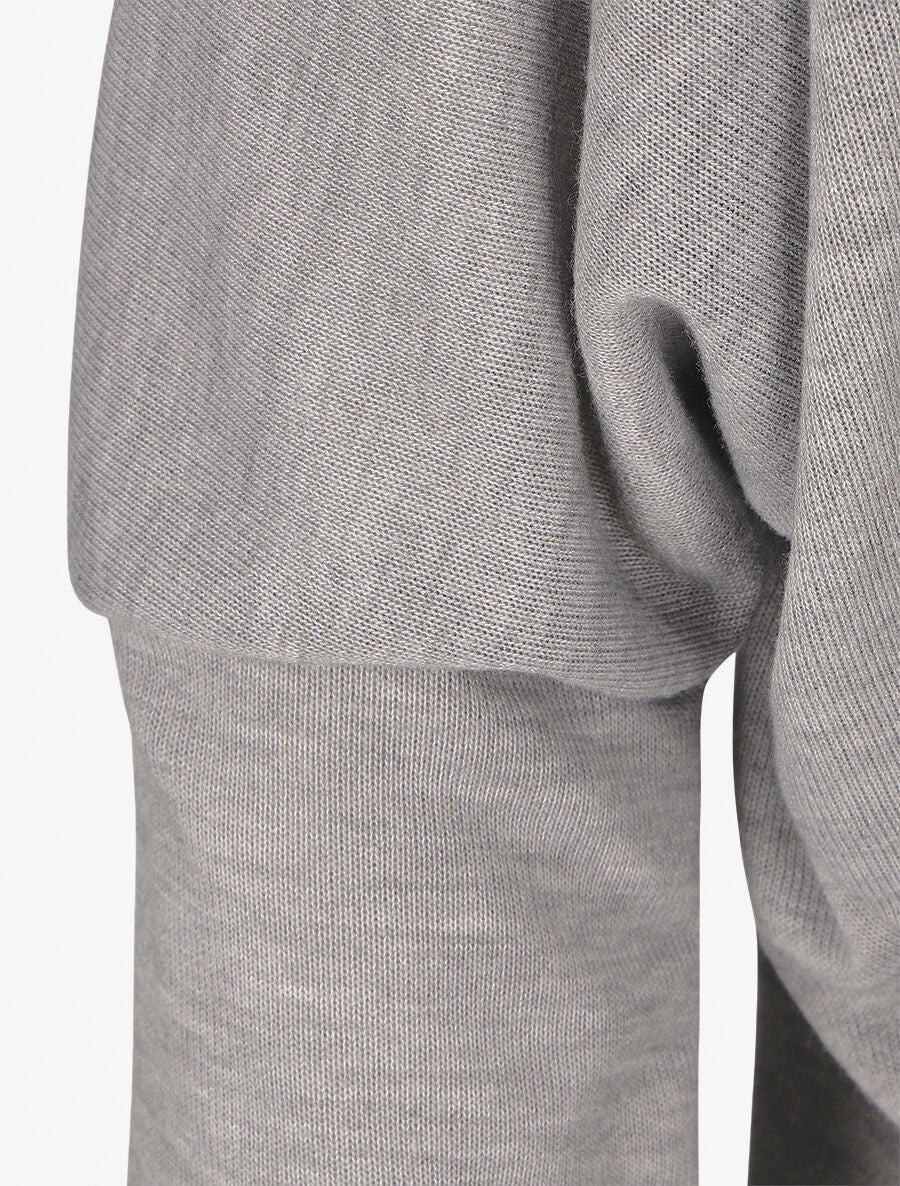 Pull ample à motif plumes irisées - Gris - 3