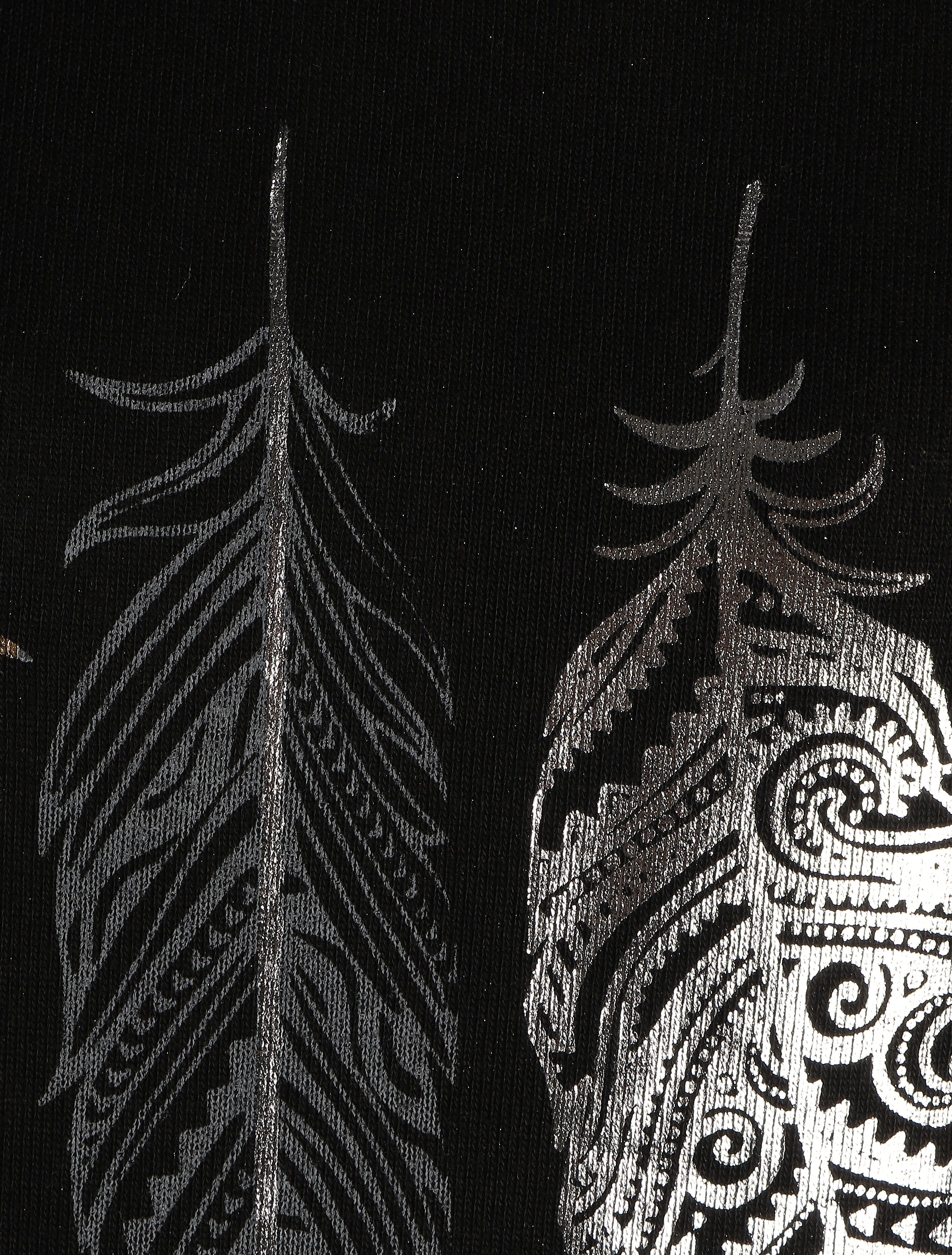 Pull ample à motif plumes irisées - Noir - 3