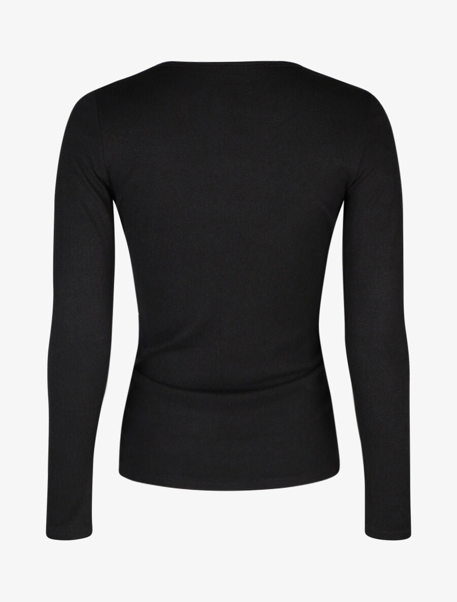 Pull droit cache-coeur - Noir - 2