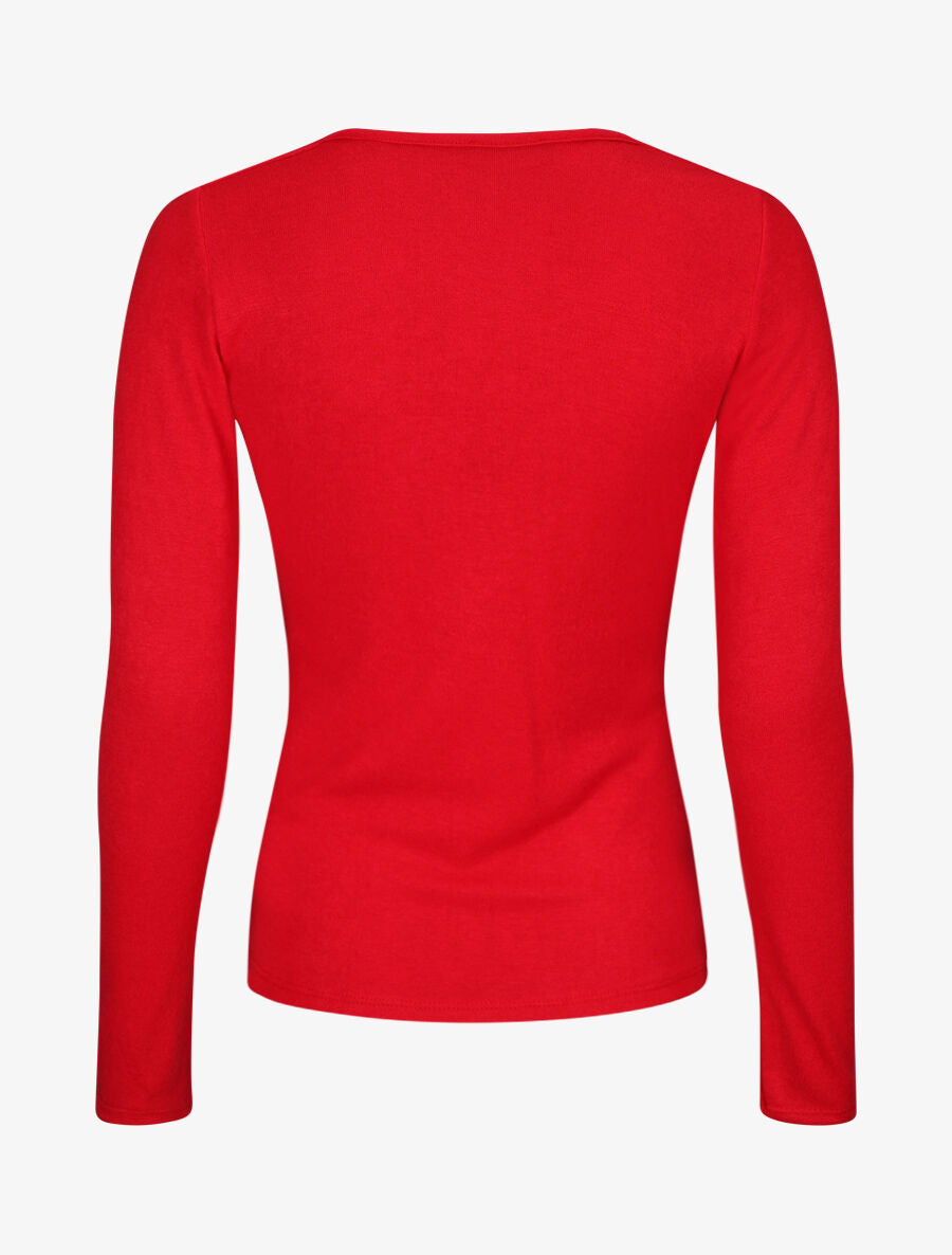 Pull droit cache-coeur - Rouge - 2