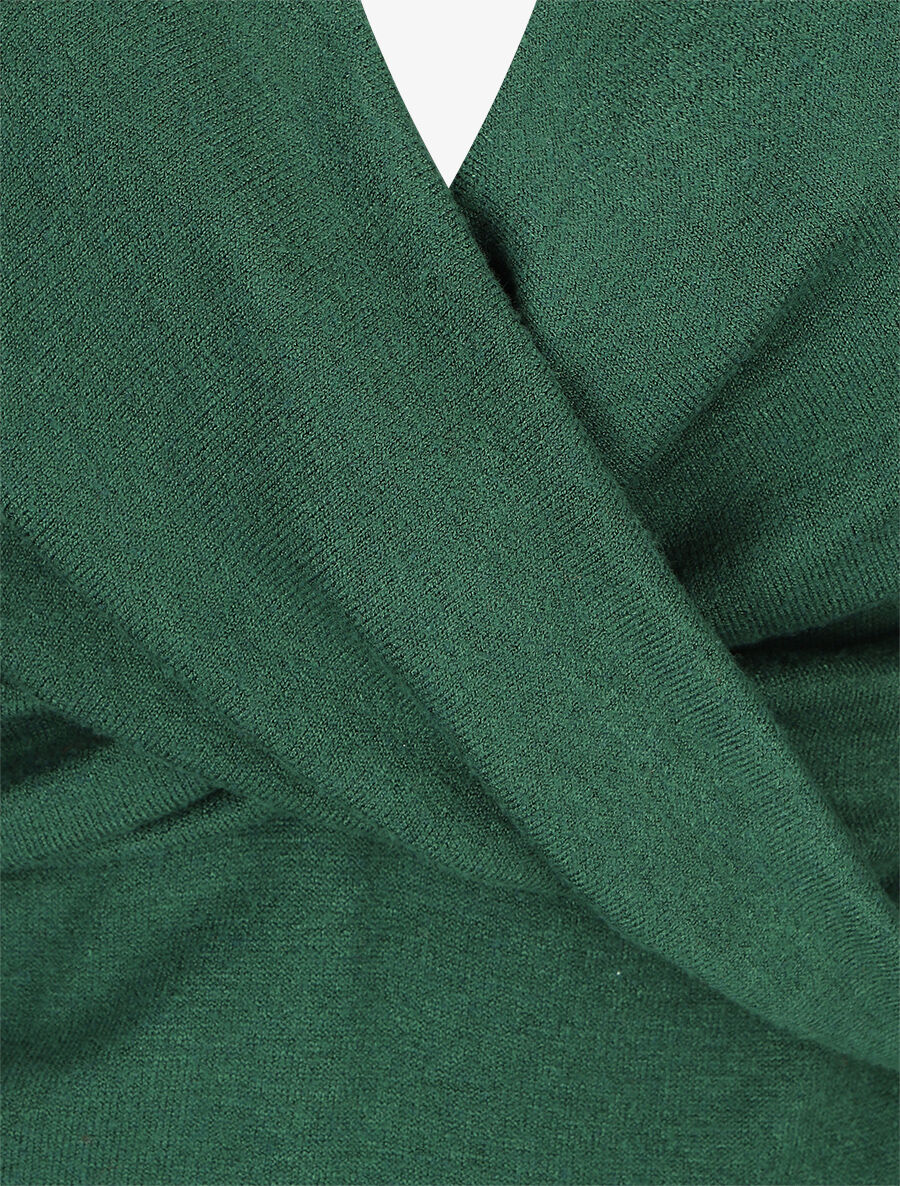 Pull droit cache-coeur - Vert sapin - 3