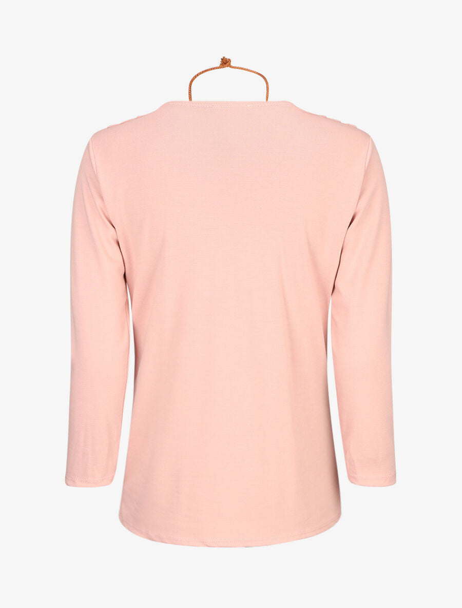 Top uni col bénitier - Rose - 2
