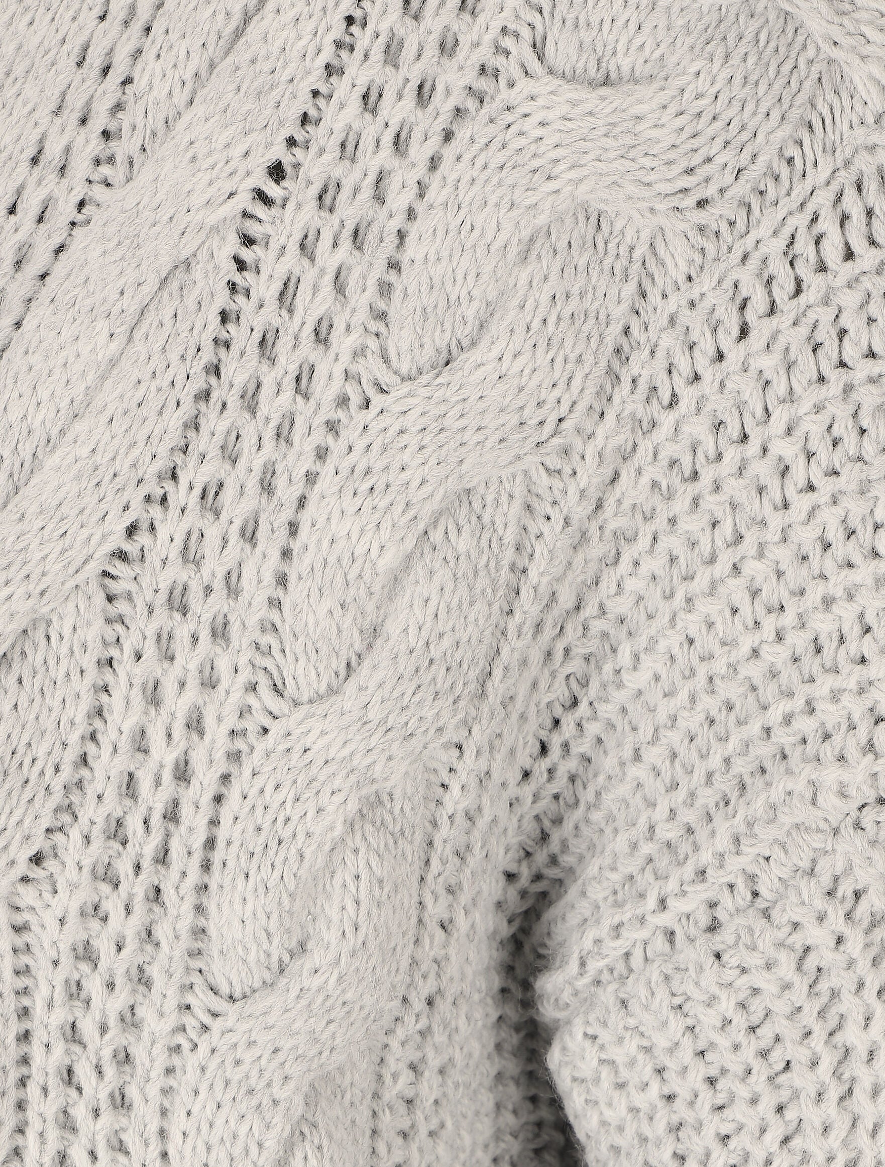 Gilet long ouvert en maille - Gris - 3