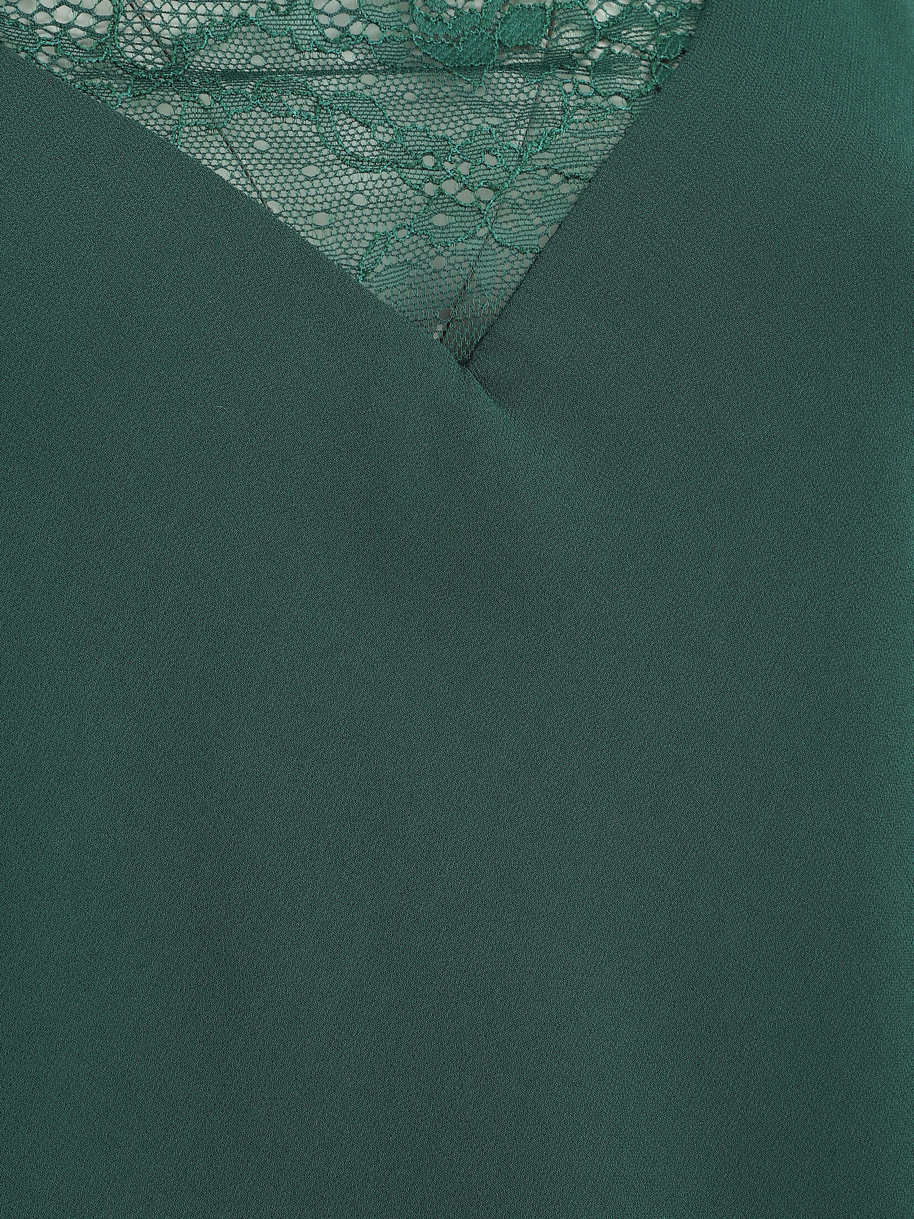 Caraco à col V en dentelle - Vert sapin - 3