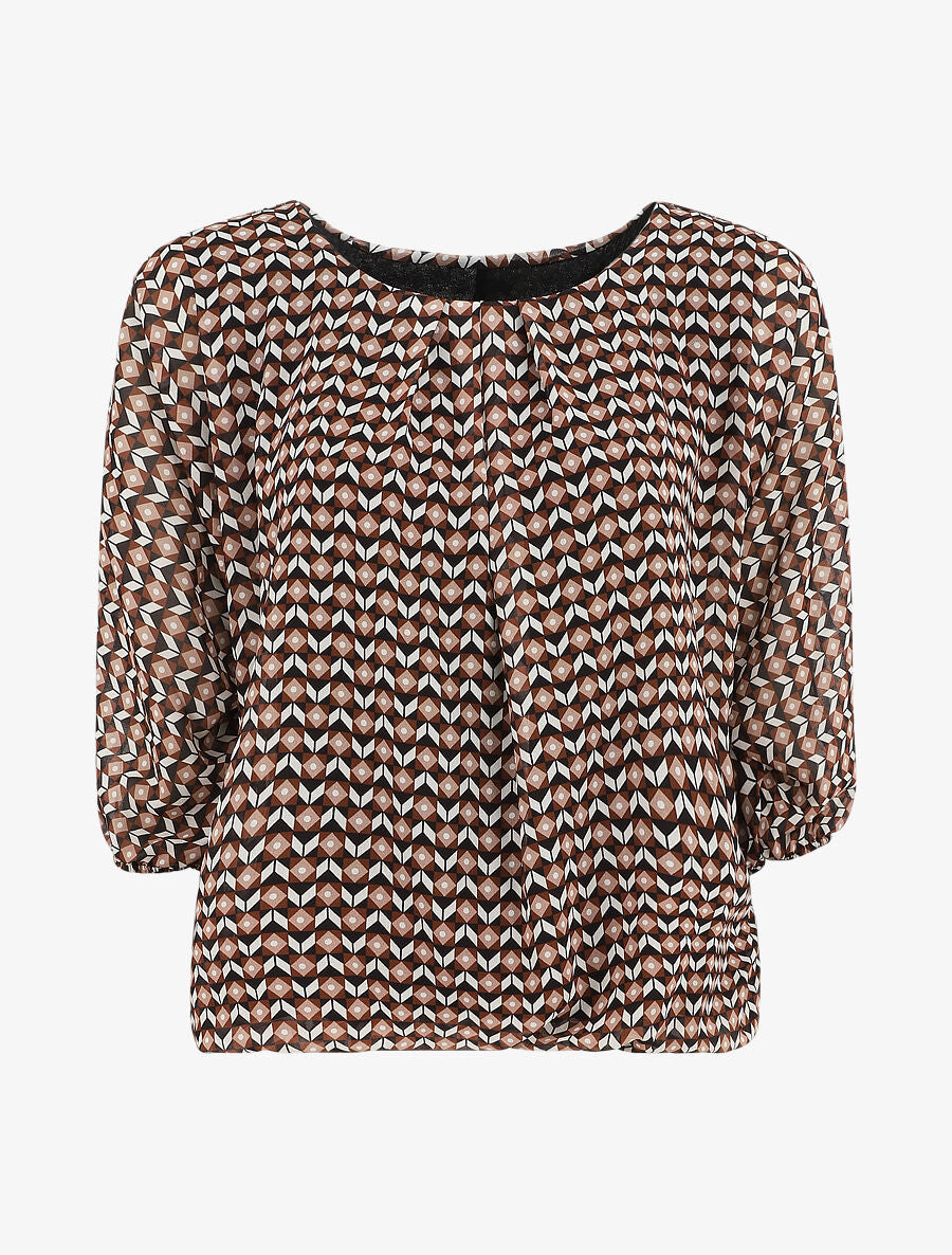 Blouse imprimé mosaïque - Noir - 4