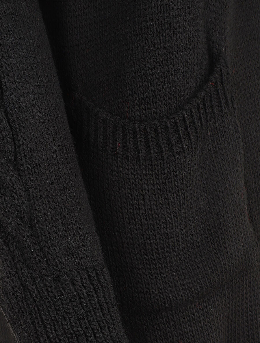 Gilet mi-long à poches plaquées - Noir - 3