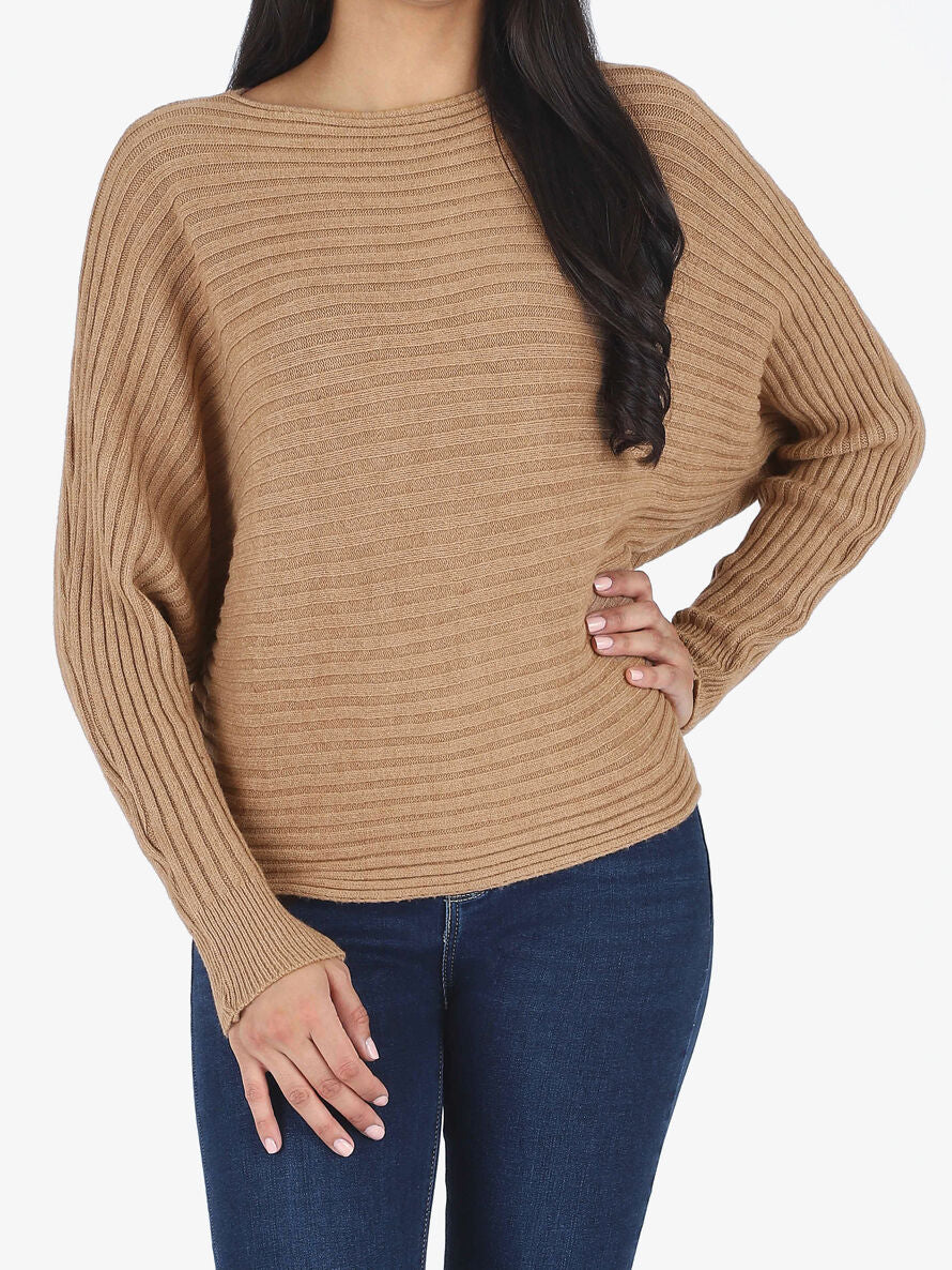 Pull uni oversize chauve-souris - Camel - 4