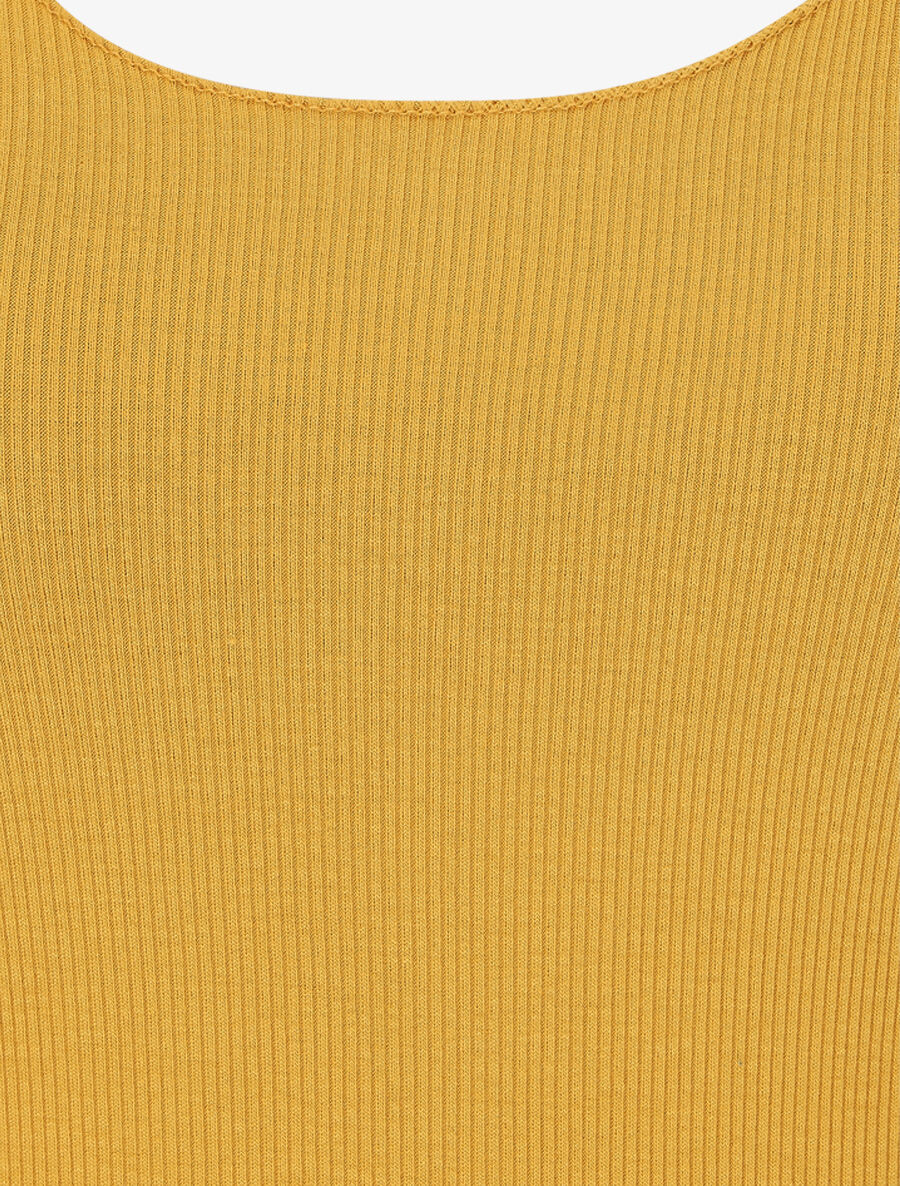 Débardeur uni coupe ajustée - Jaune moutarde - 3