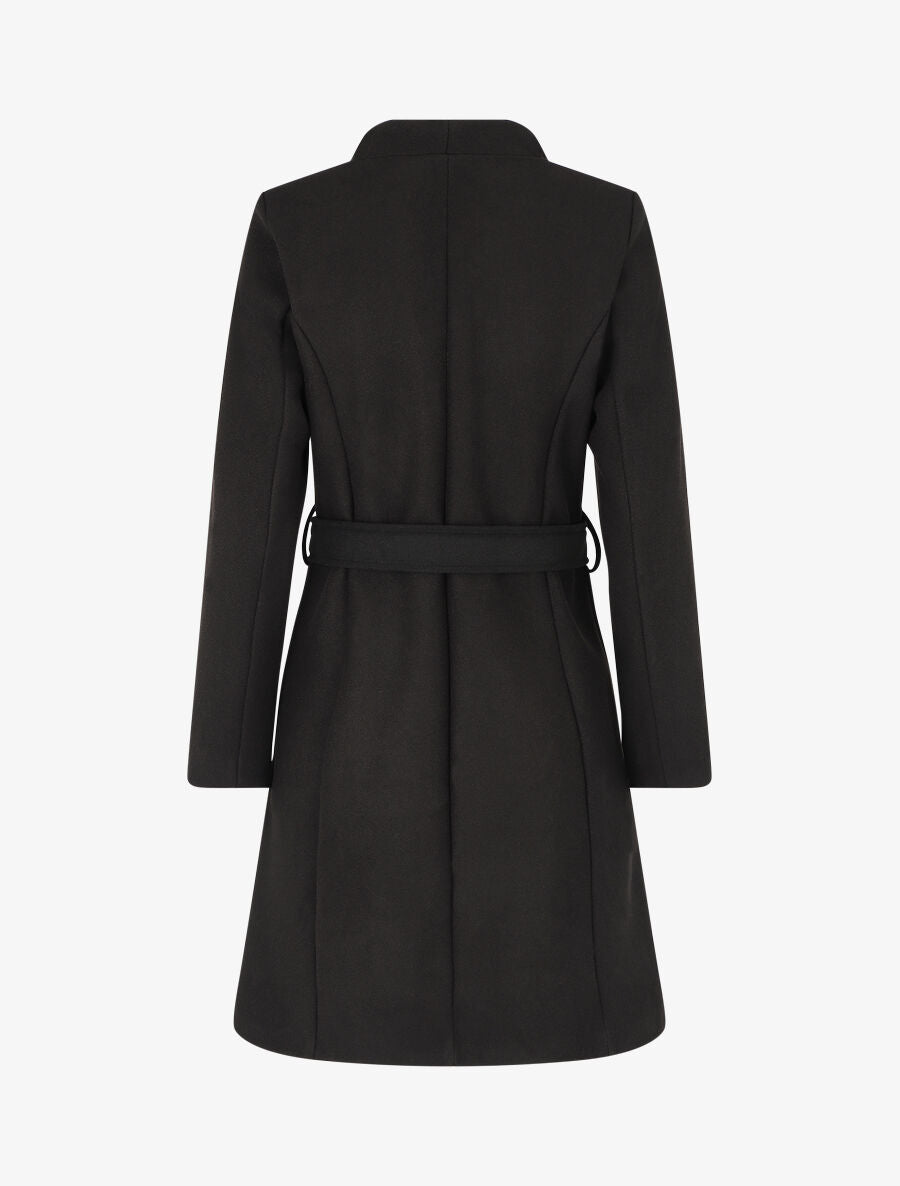 Manteau long col montant - Noir - 2