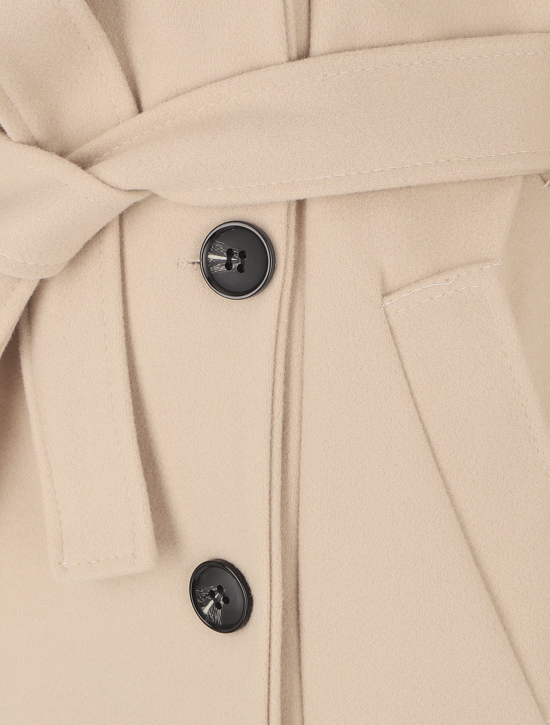 Manteau long col montant - Beige - 3
