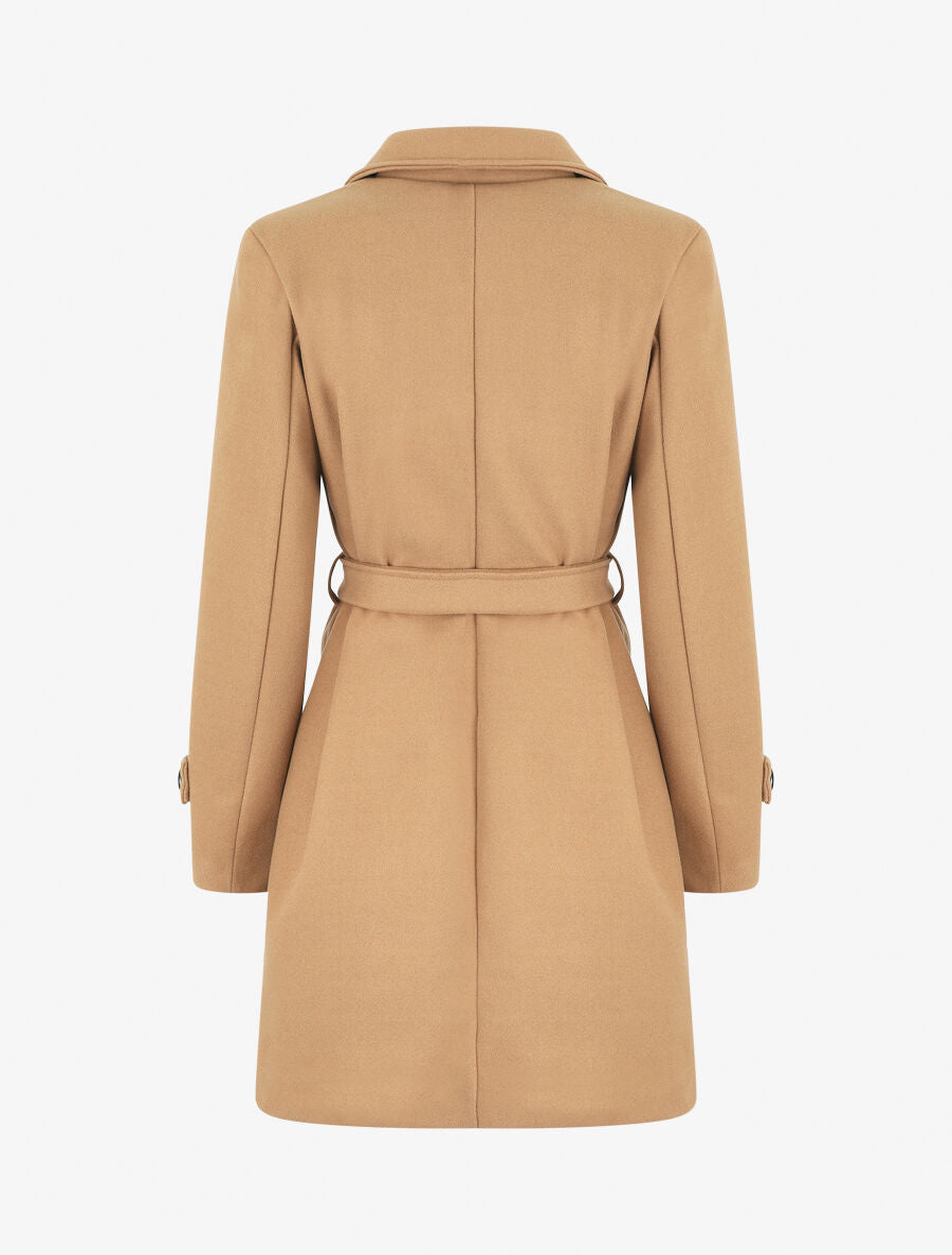 Manteau mi-long croisé - Camel - 2