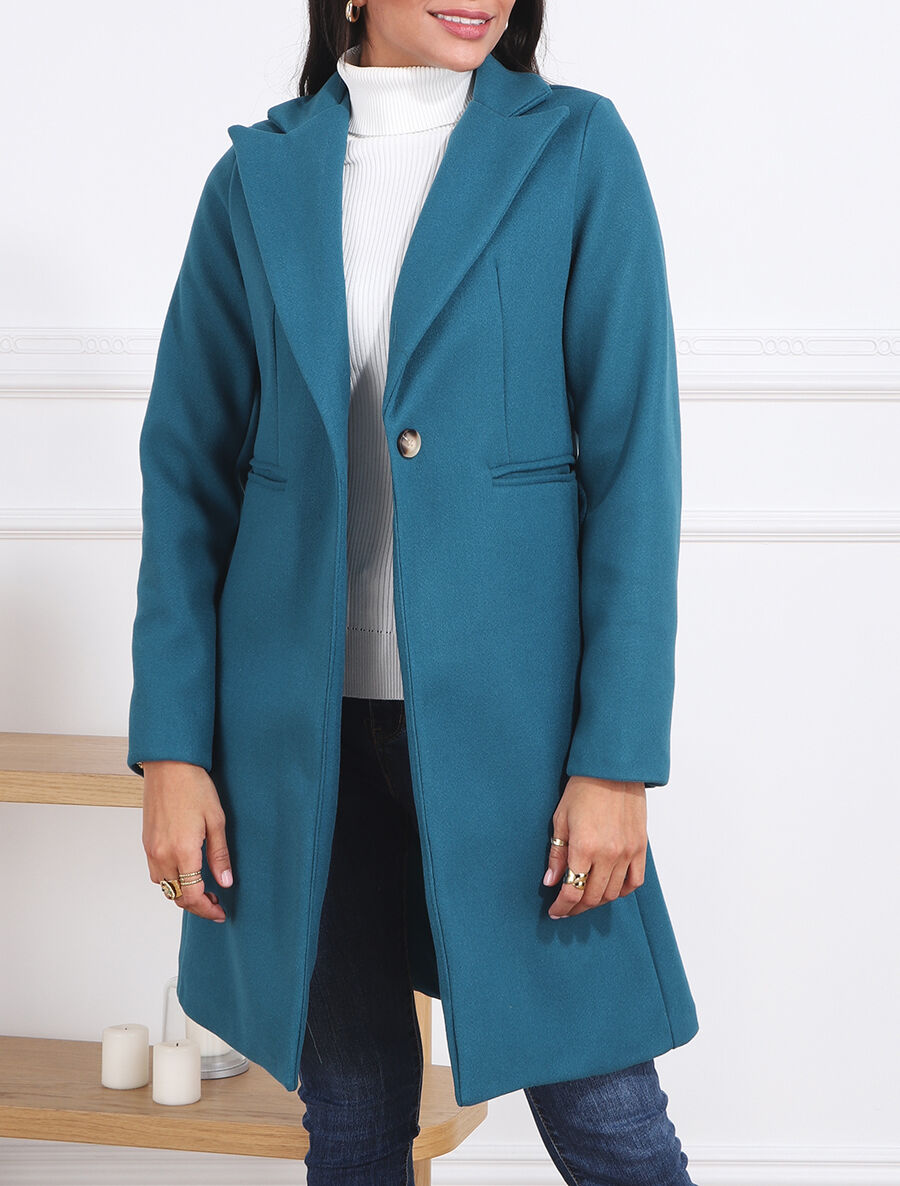 Manteau long classique - Bleu canard - 4