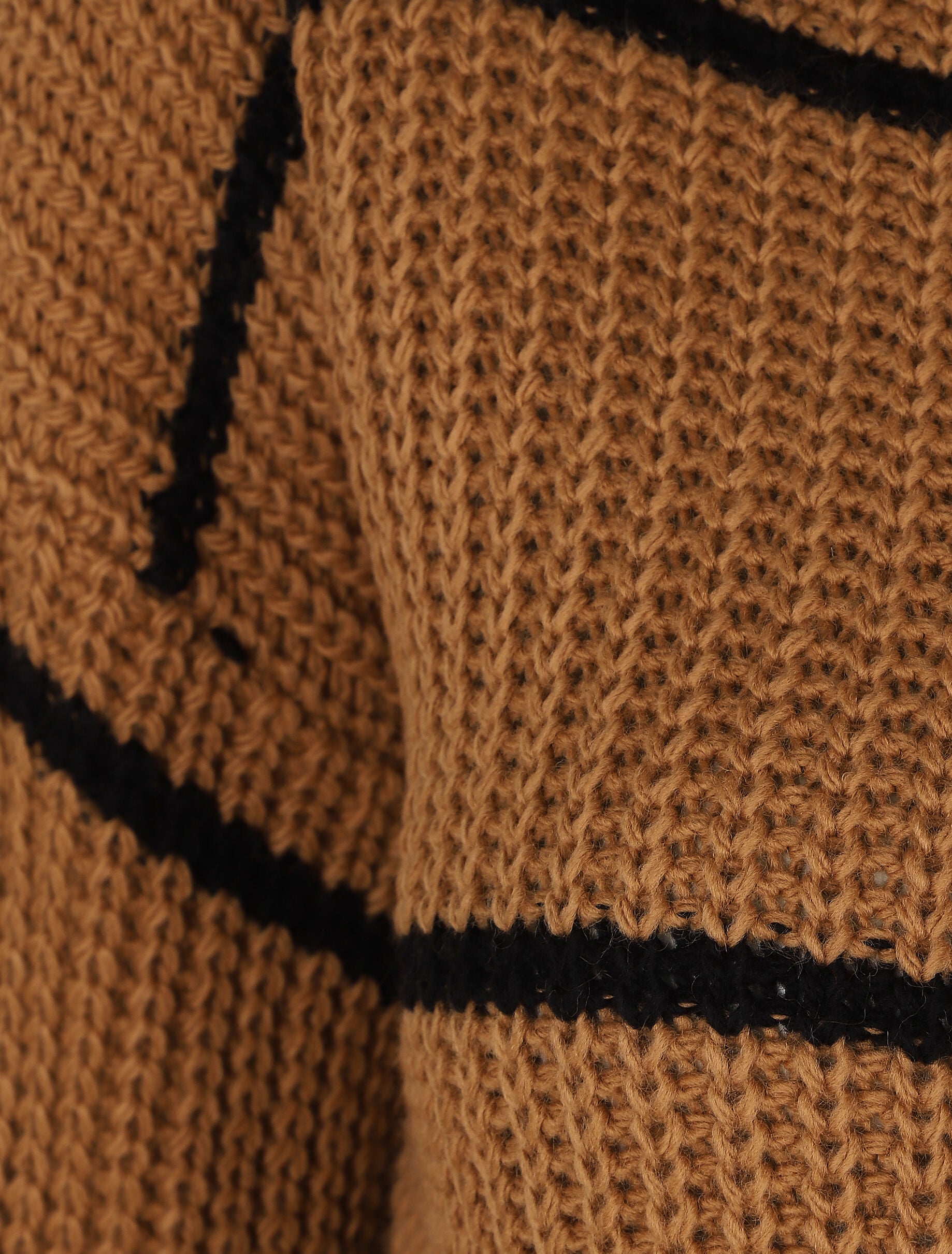 Pull en maille à imprimé rayures - Camel - 3