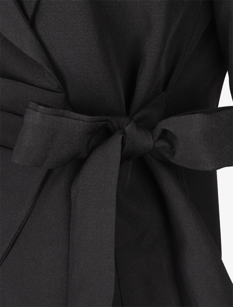 Blazer uni à nouer - Noir - 3