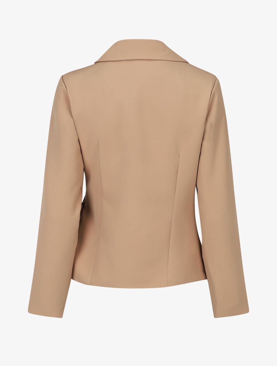 Blazer uni à nouer - Camel - 2
