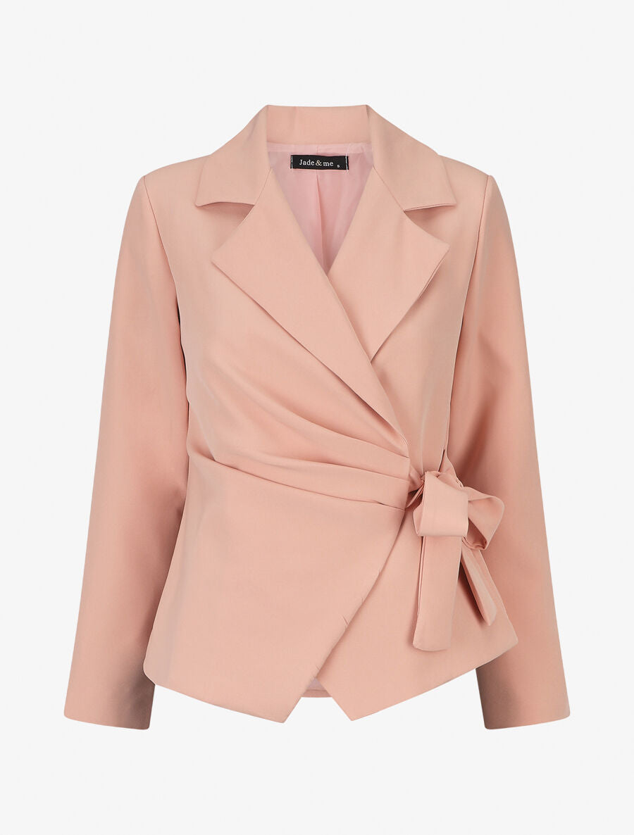 Blazer uni à nouer - Rose - 1