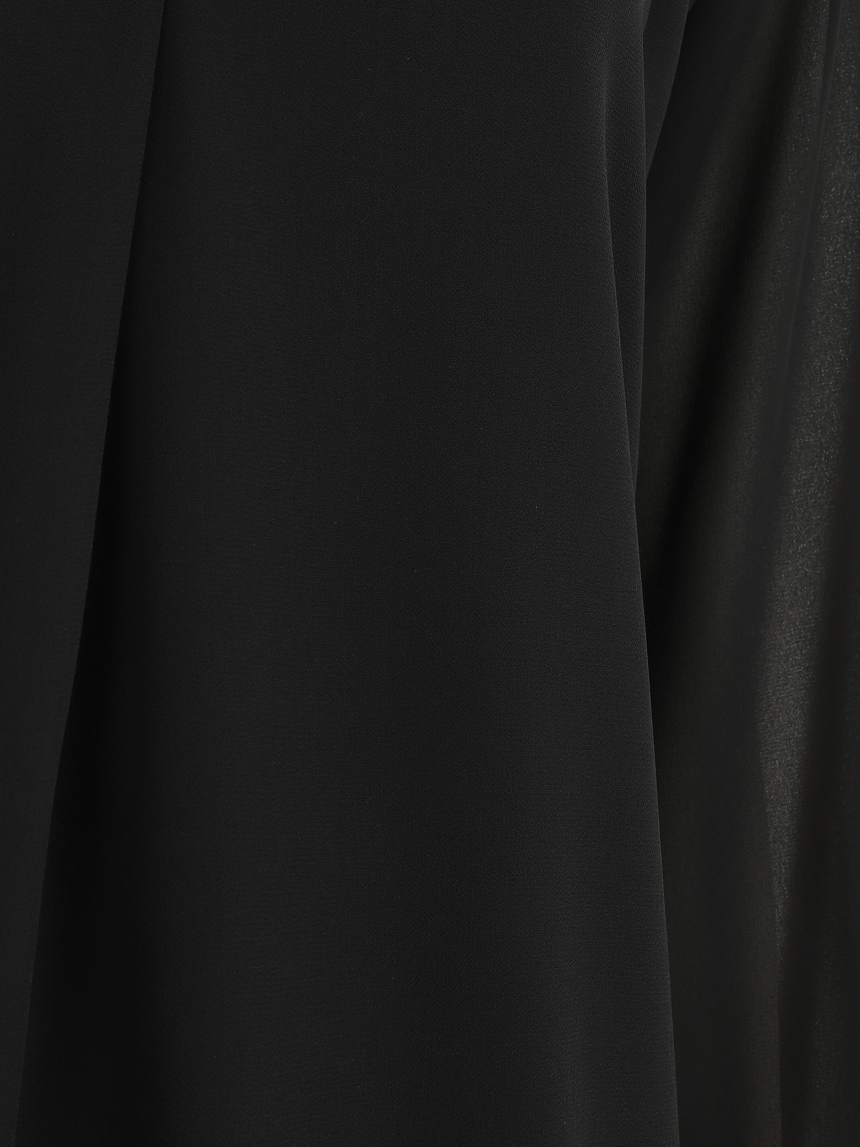 Blouse ample unie manches longues - Noir - 3