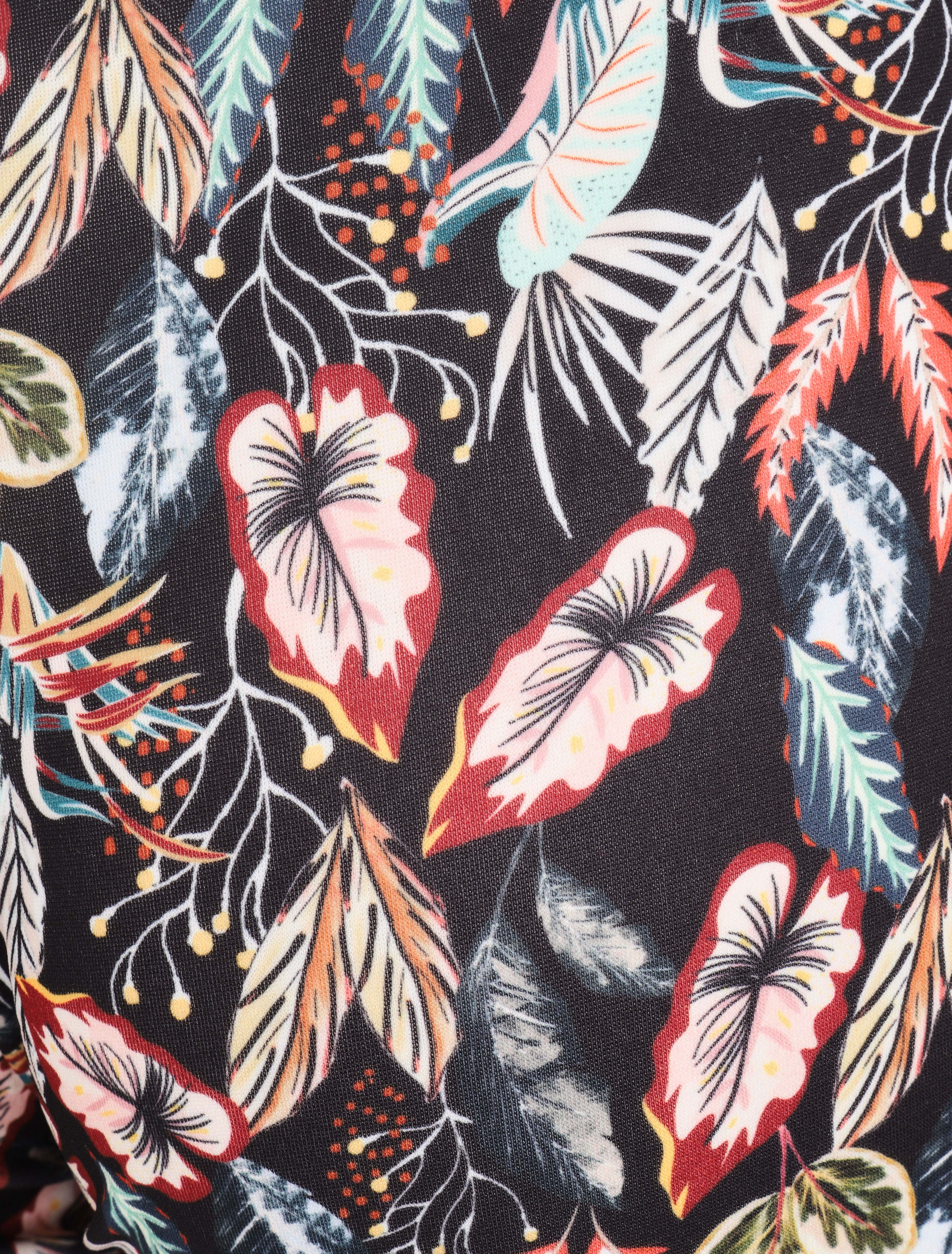 Short imprimé feuilles tropicales - Noir - 3