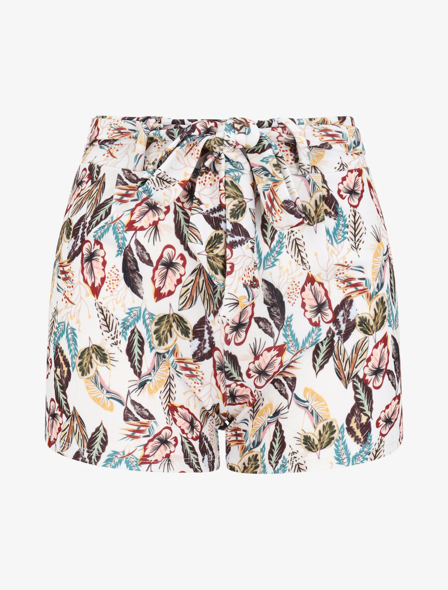 Short imprimé feuilles tropicales - Blanc - 4