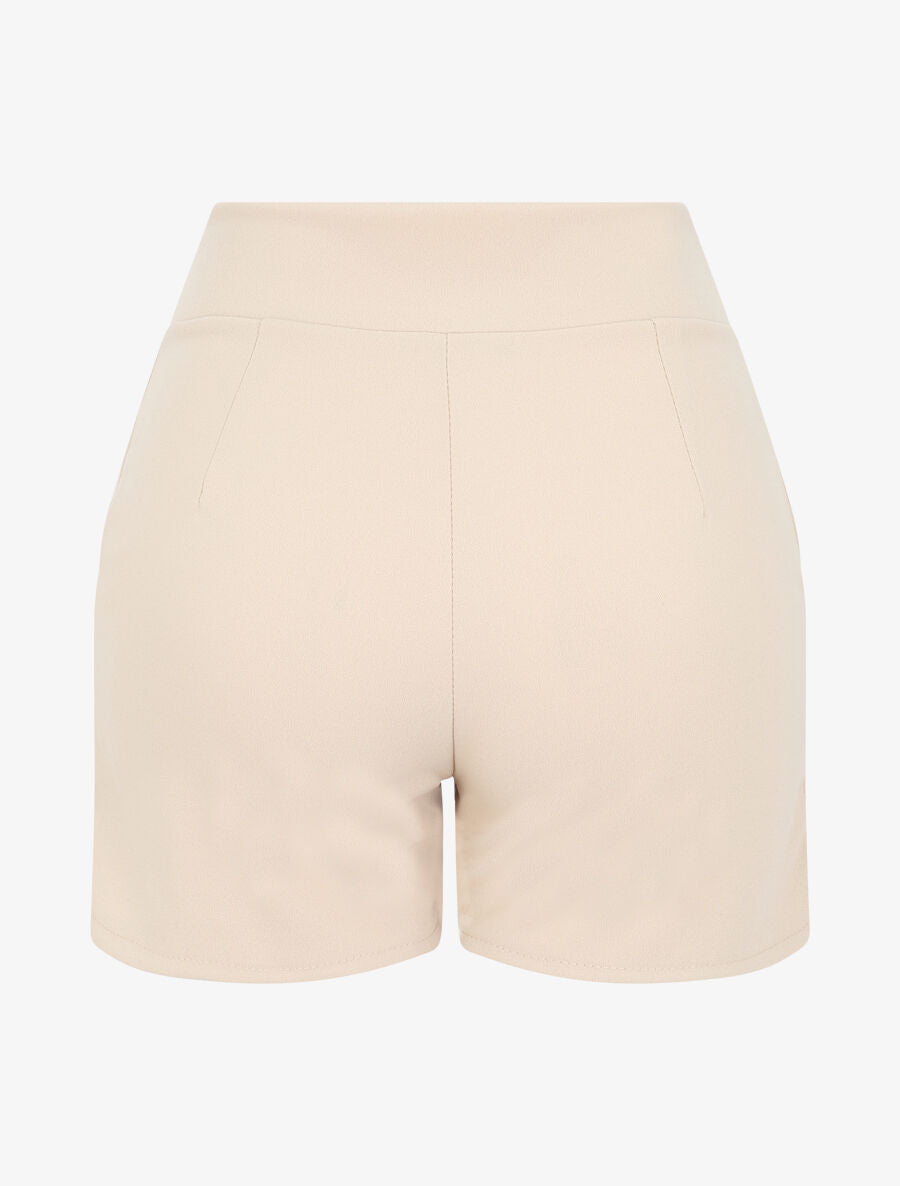 Short à pont taille empire - Beige - 2