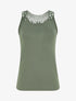 Top uni à détail broderies - Kaki - 1