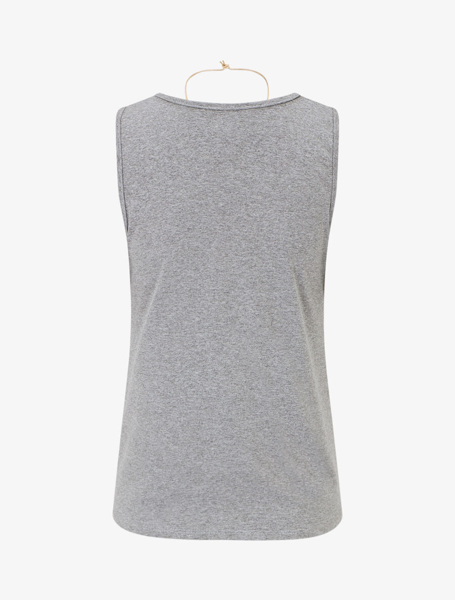 Top uni droit à nouer - Gris - 2