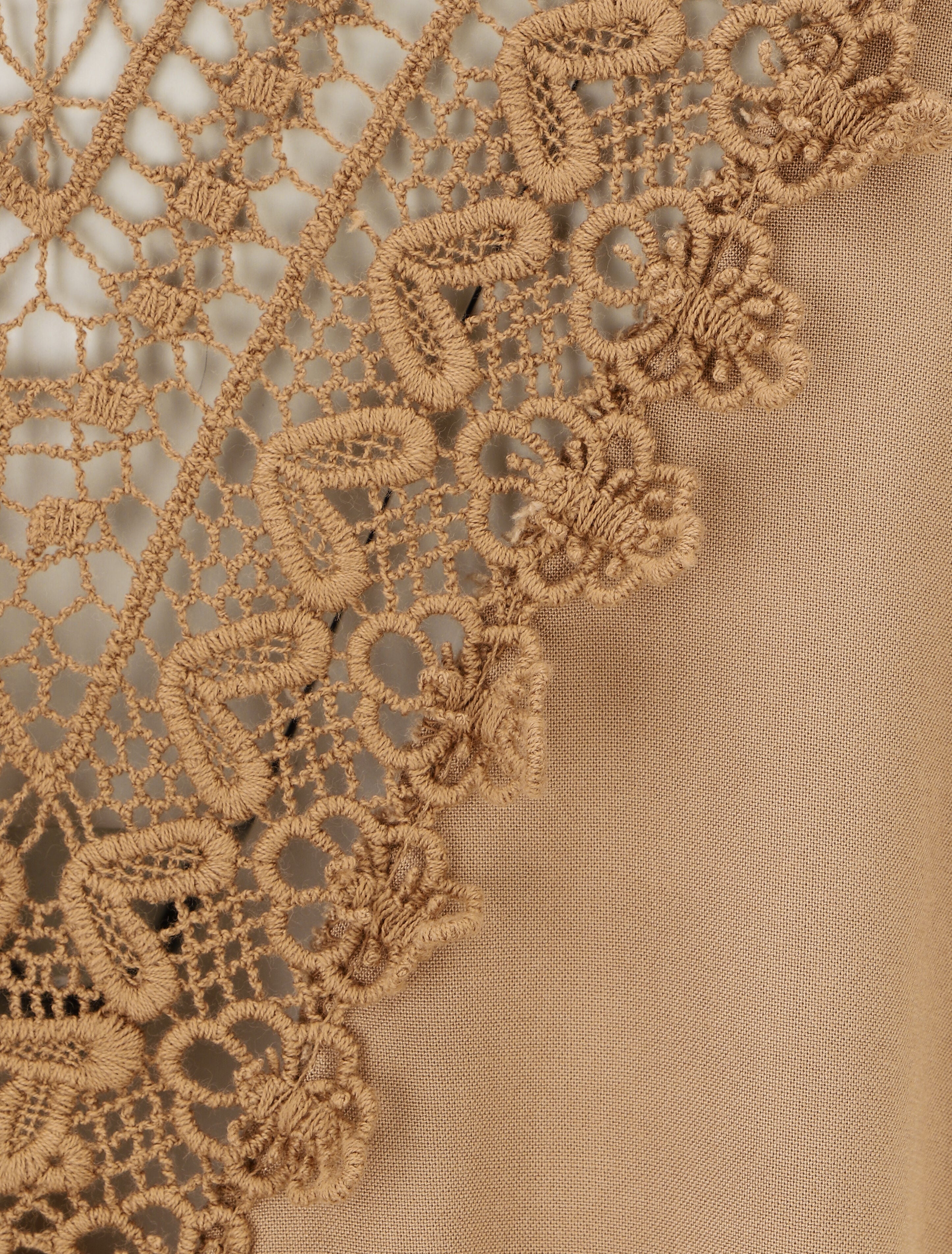 Top sans manches uni dos en crochet - Beige foncé - 3