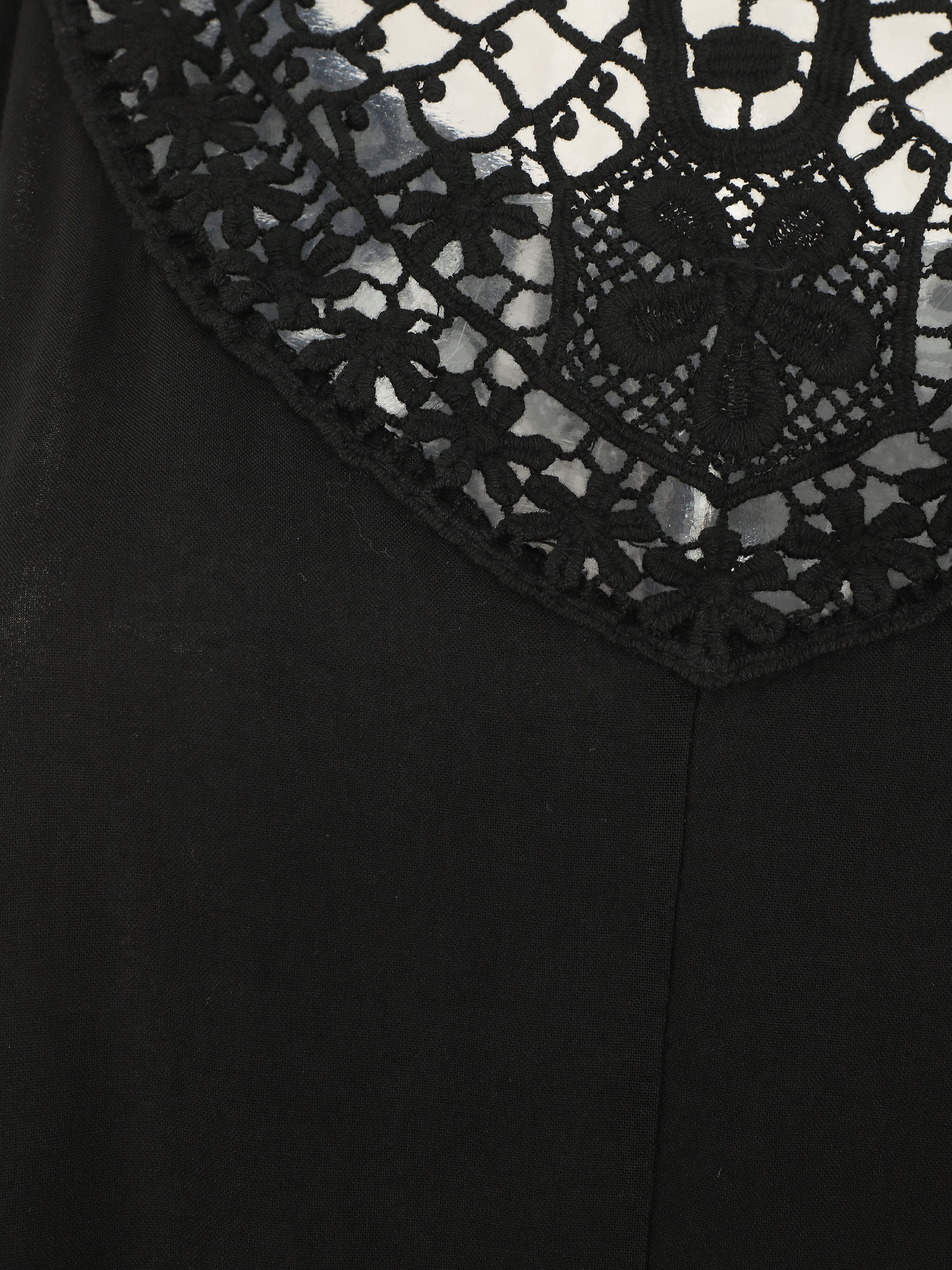 Top uni et broderies au dos - Noir - 3
