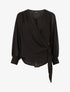 Blouse en voile style portefeuille - Noir - 5