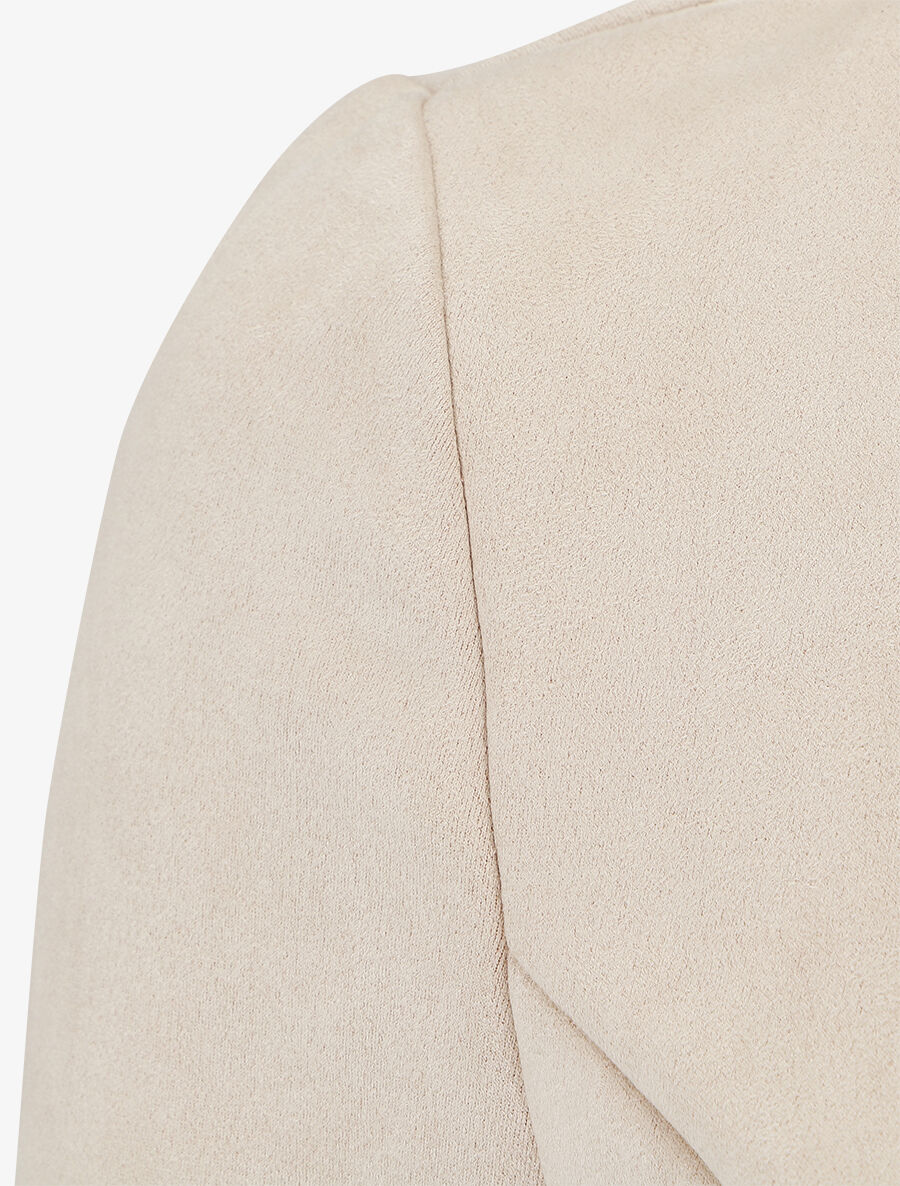 Blazer uni en suédine - Beige - 3