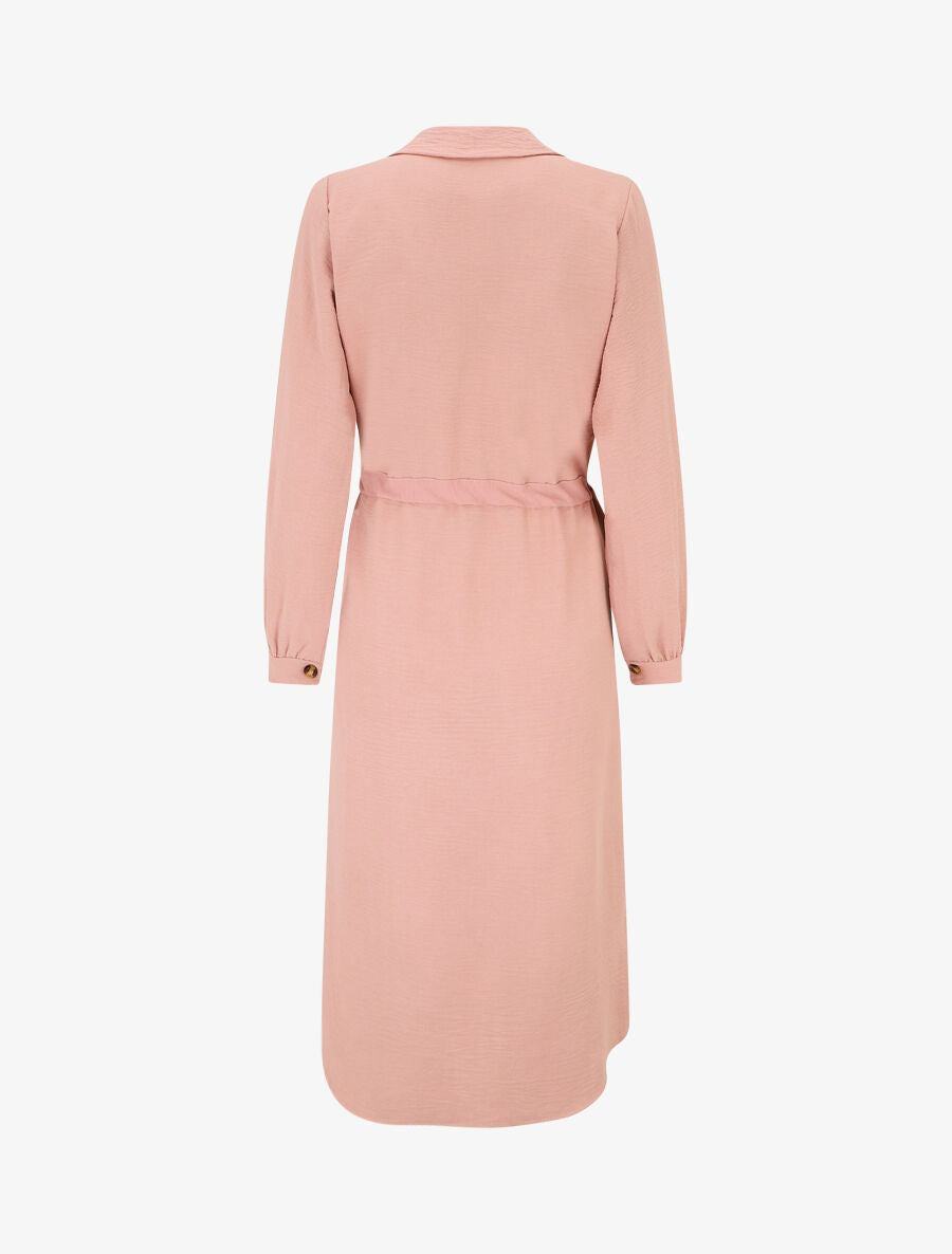 Robe longue fluide boutonnée - Vieux rose - 2