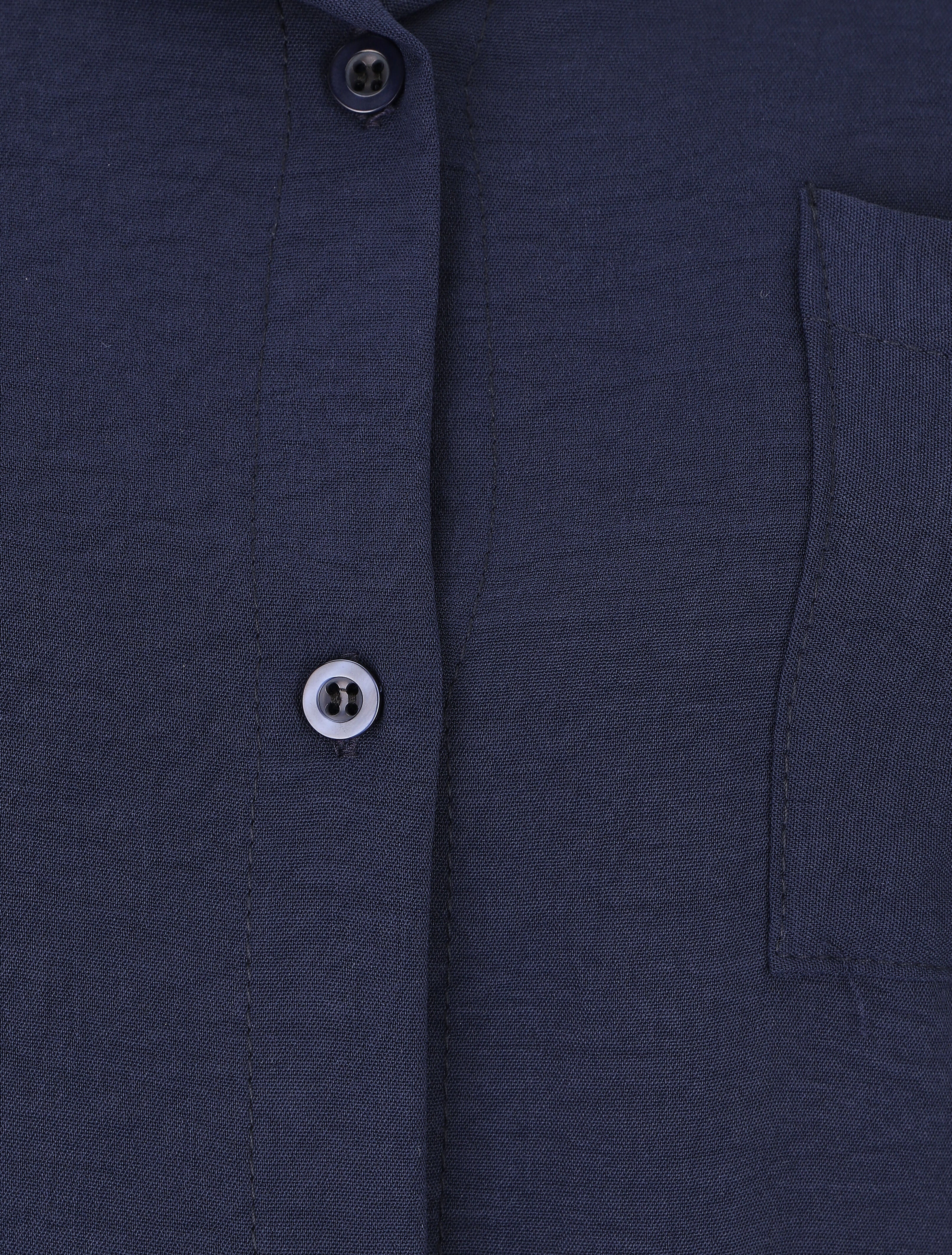 Robe chemise unie à manches courtes - Marine - 3