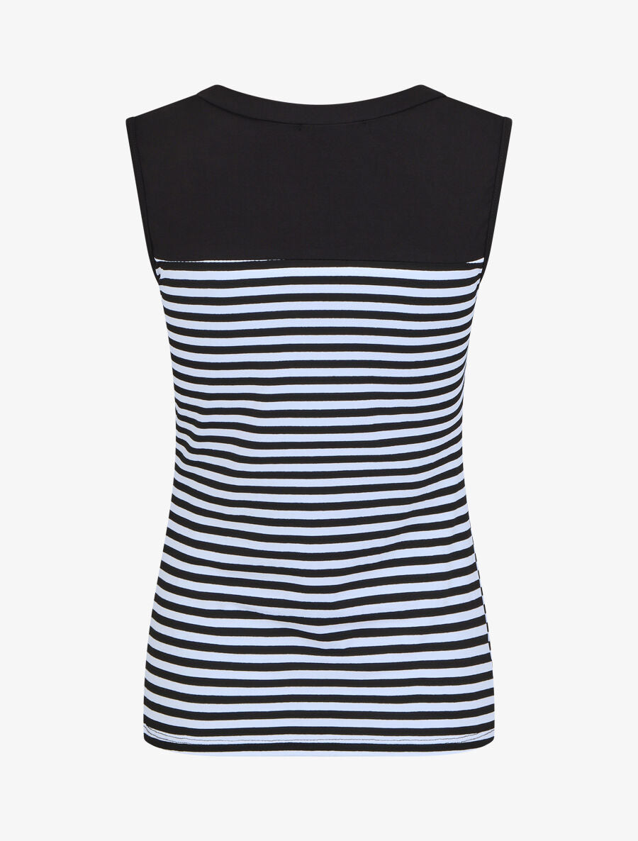 Top à imprimé style marinière - Noir - 2