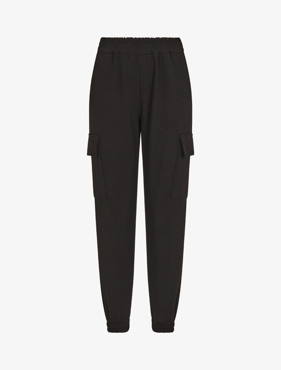 Jogging cargo taille haute - Noir - 1