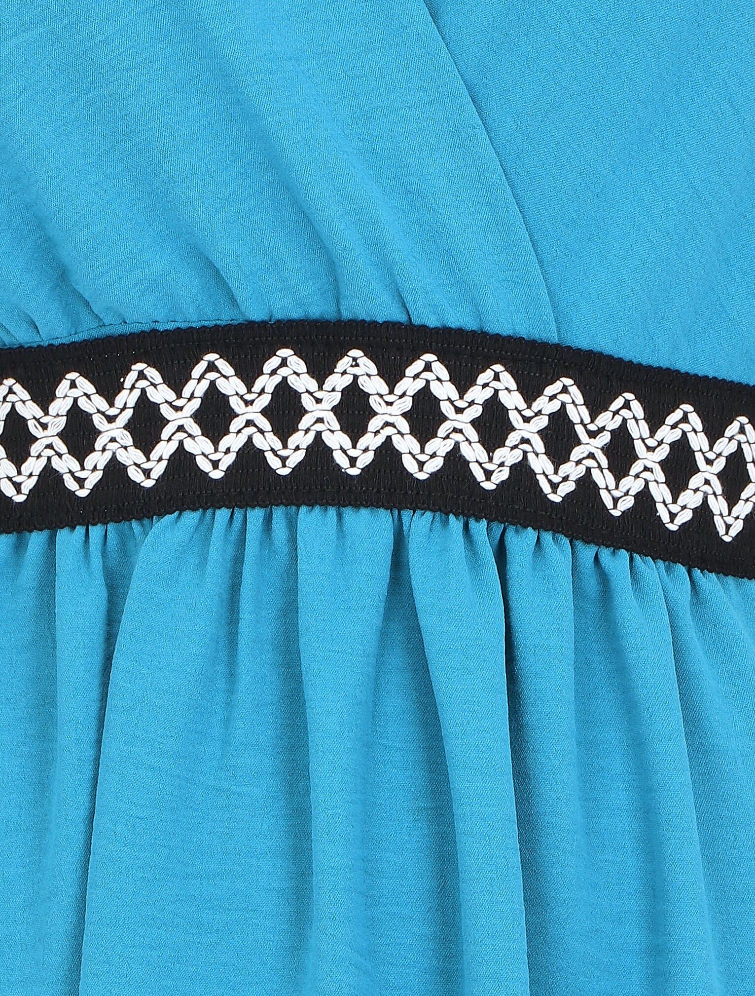 Robe uni à taille élastiquée - Bleu azur - 3