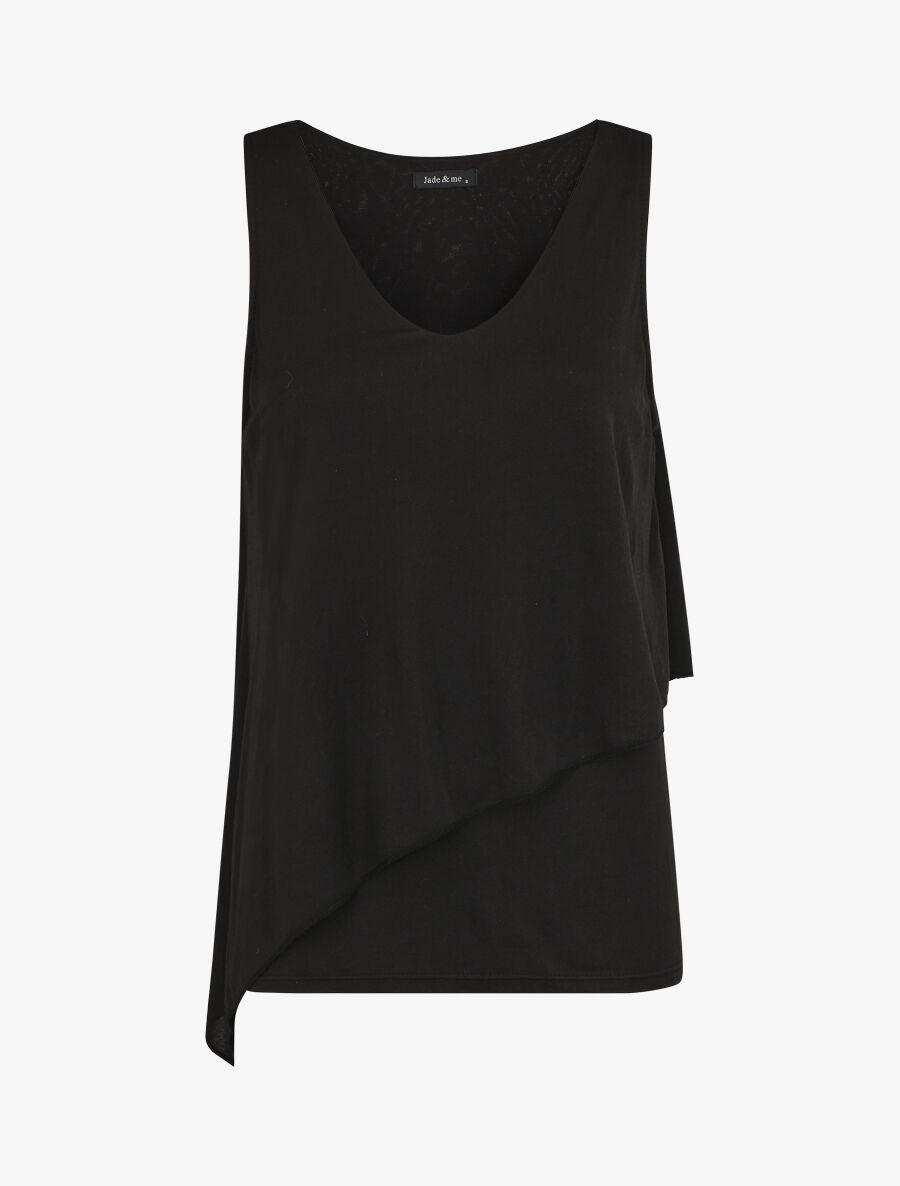 Top superposé sans manches - Noir - 1